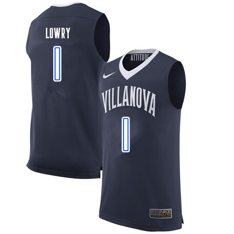 Men #1 Kyle Lowry Villanova Wildcats College Basketball Jerseys-Navy - Click Image to Close